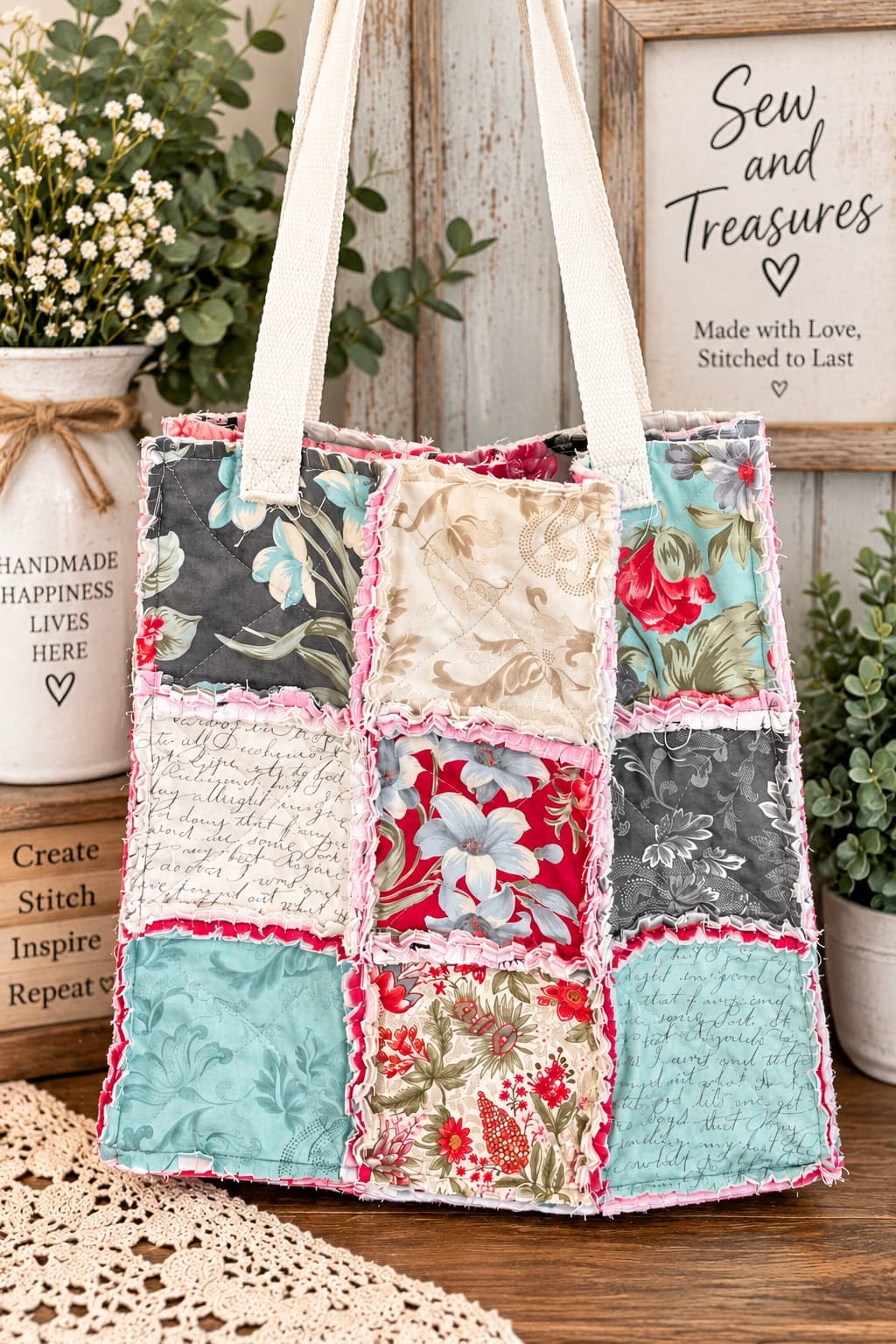 Vintage-Inspired Rag Tote